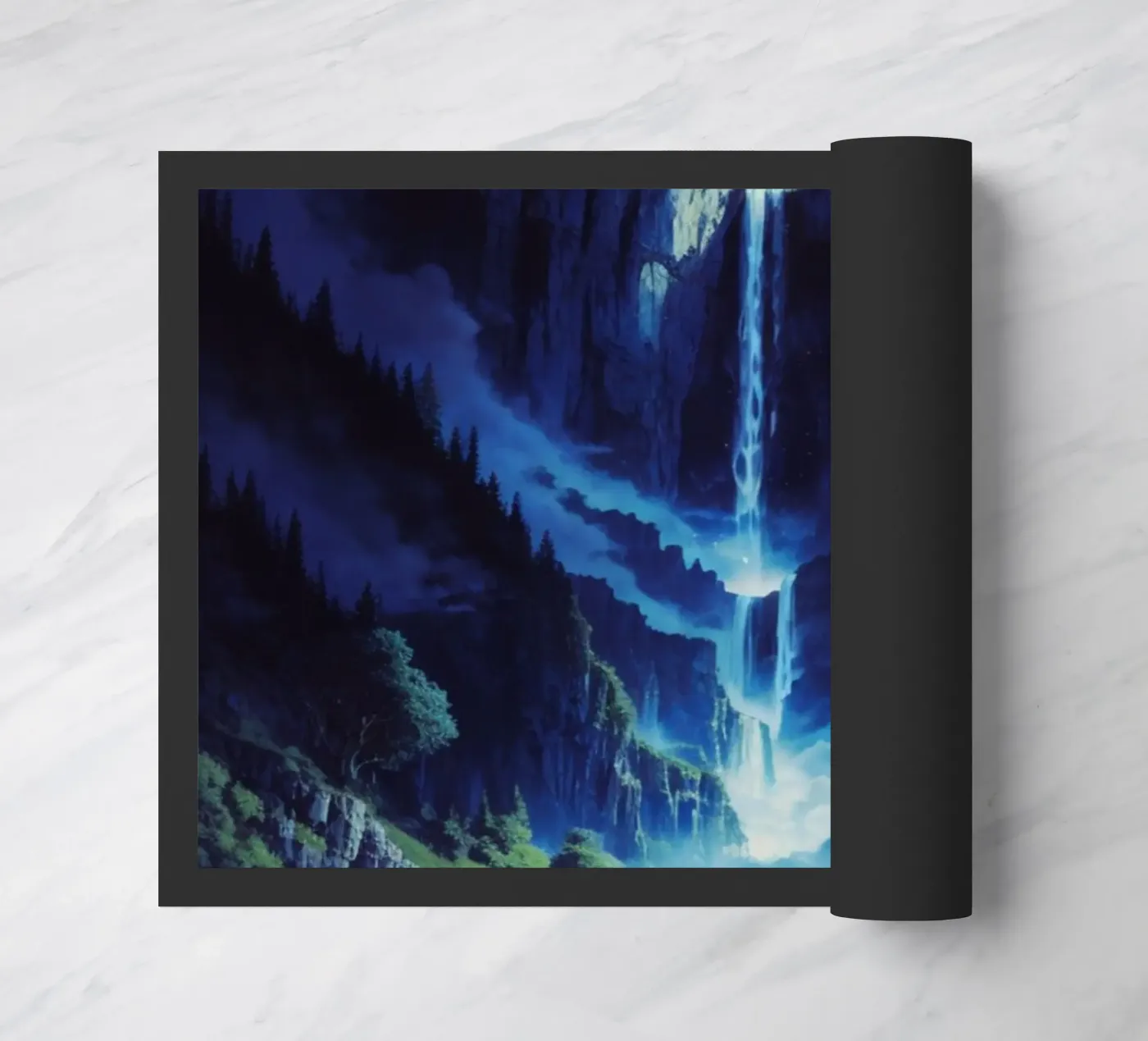 Night waterfall doormat by LM2Kone III