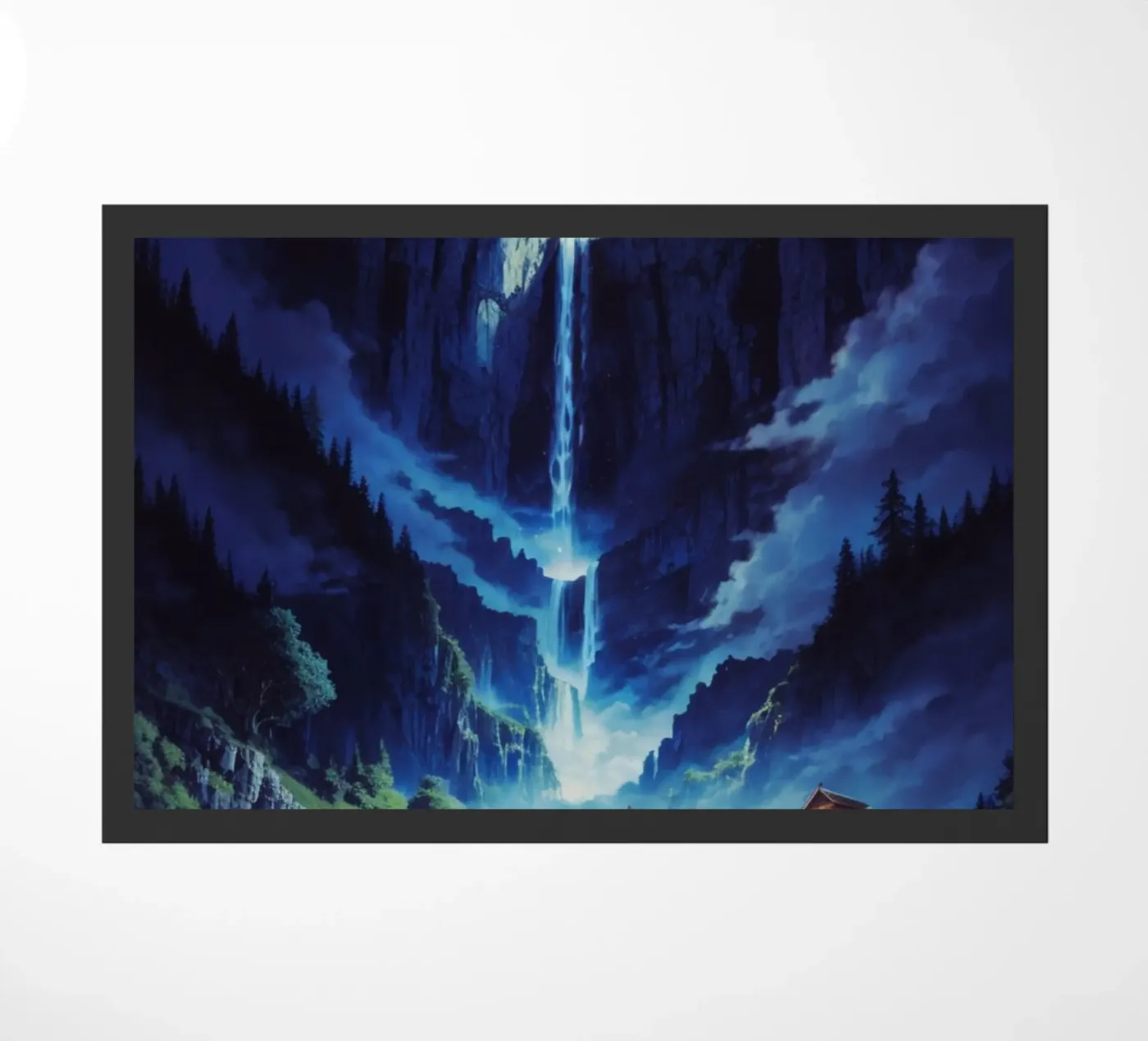 Night waterfall doormat by LM2Kone III