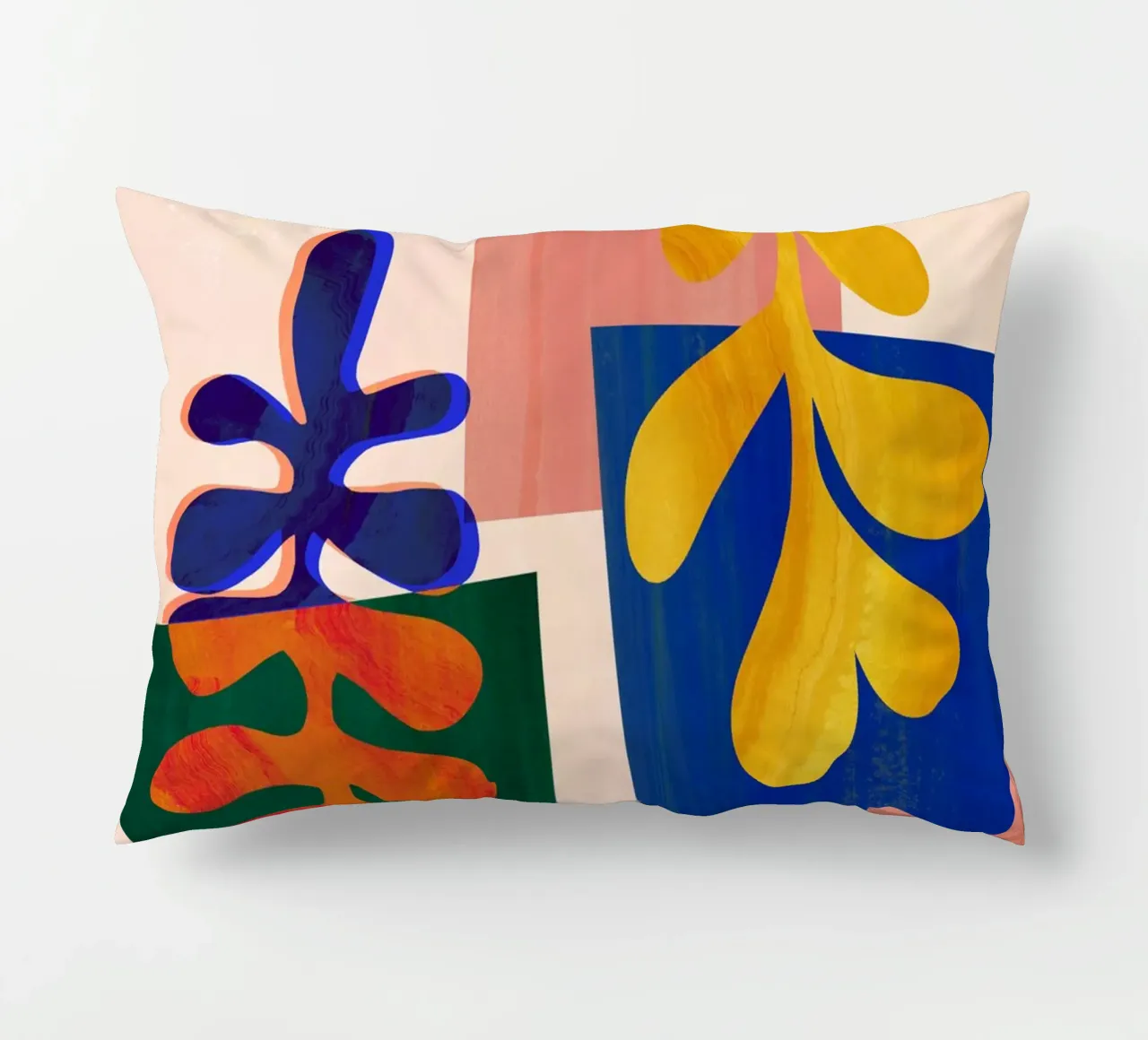 Colourful Abstract Collage Art Print decorative cushion by Violets Print House