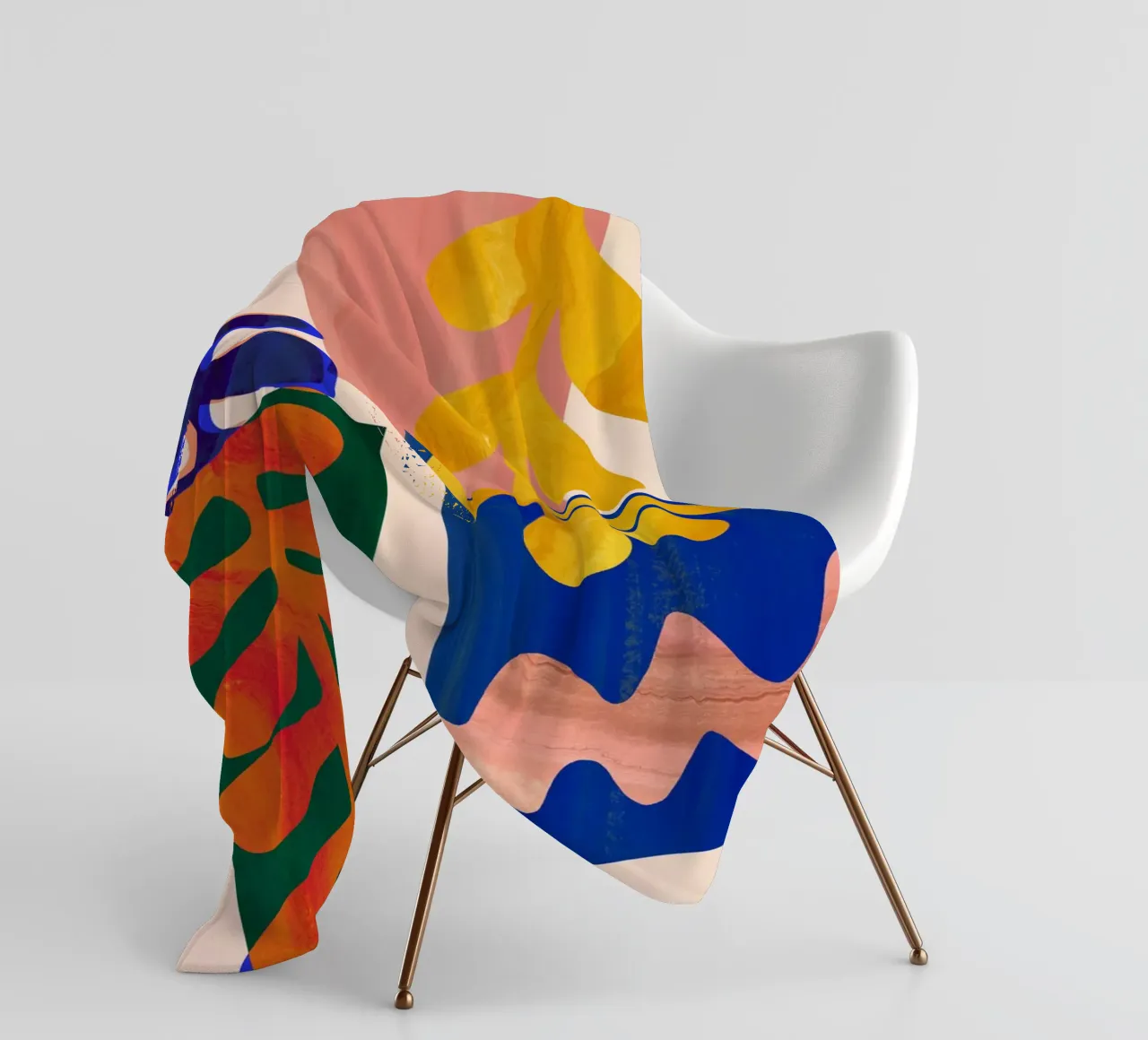 Colourful Abstract Collage Art Print fleece blanket by Violets Print House
