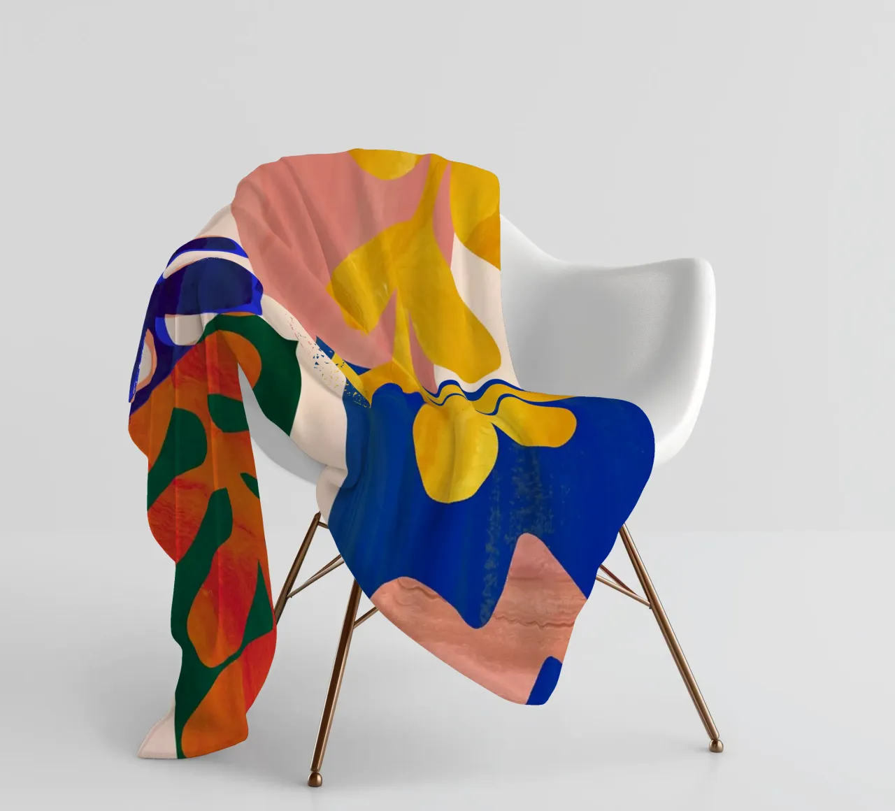 Colourful Abstract Collage Art Print fleece blanket by Violets Print House