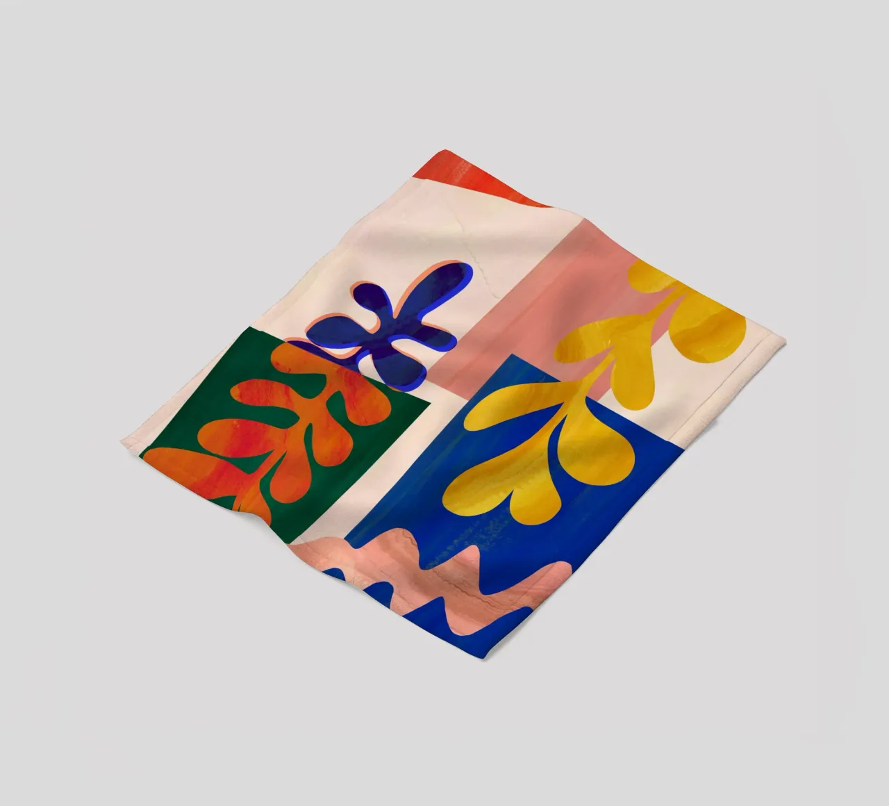 Colourful Abstract Collage Art Print fleece blanket by Violets Print House