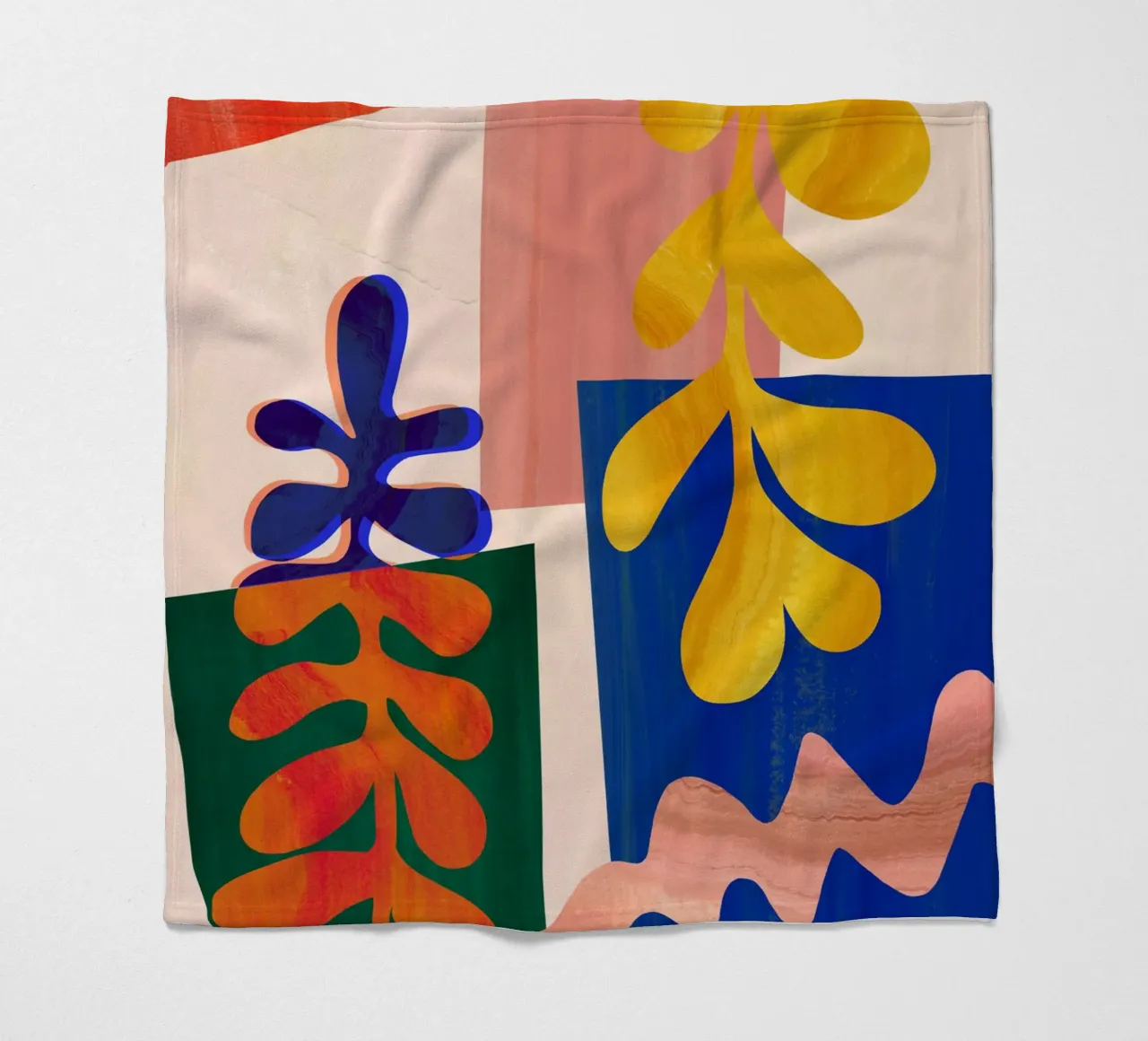 Colourful Abstract Collage Art Print fleece blanket by Violets Print House