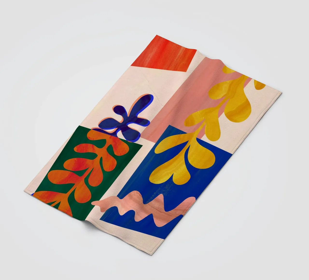 Colourful Abstract Collage Art Print fleece blanket by Violets Print House