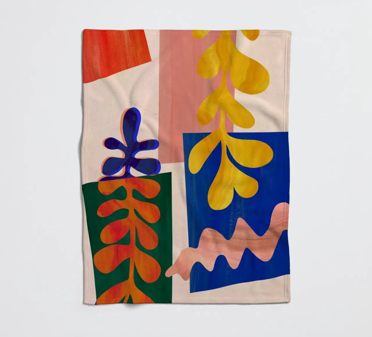 Colourful Abstract Collage Art Print fleece blanket by Violets Print House