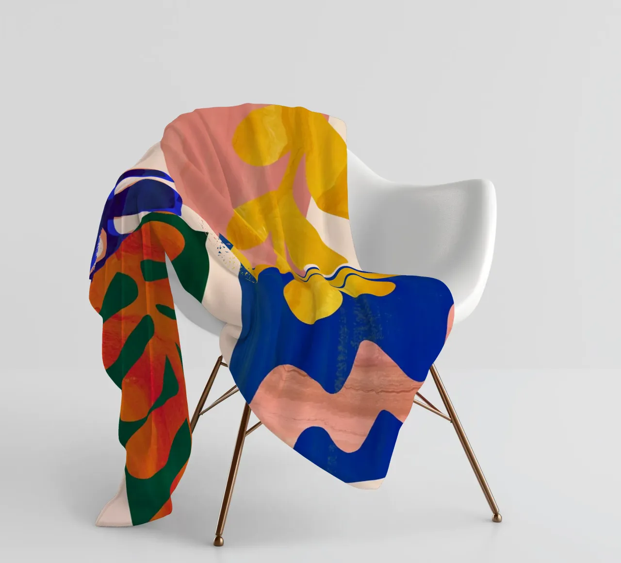 Colourful Abstract Collage Art Print fleece blanket by Violets Print House