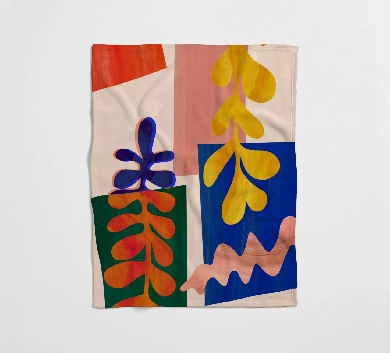 Colourful Abstract Collage Art Print fleece blanket by Violets Print House