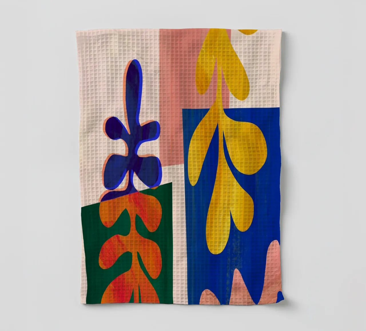 Collage d'art abstrait coloré torchon de Violets Print House