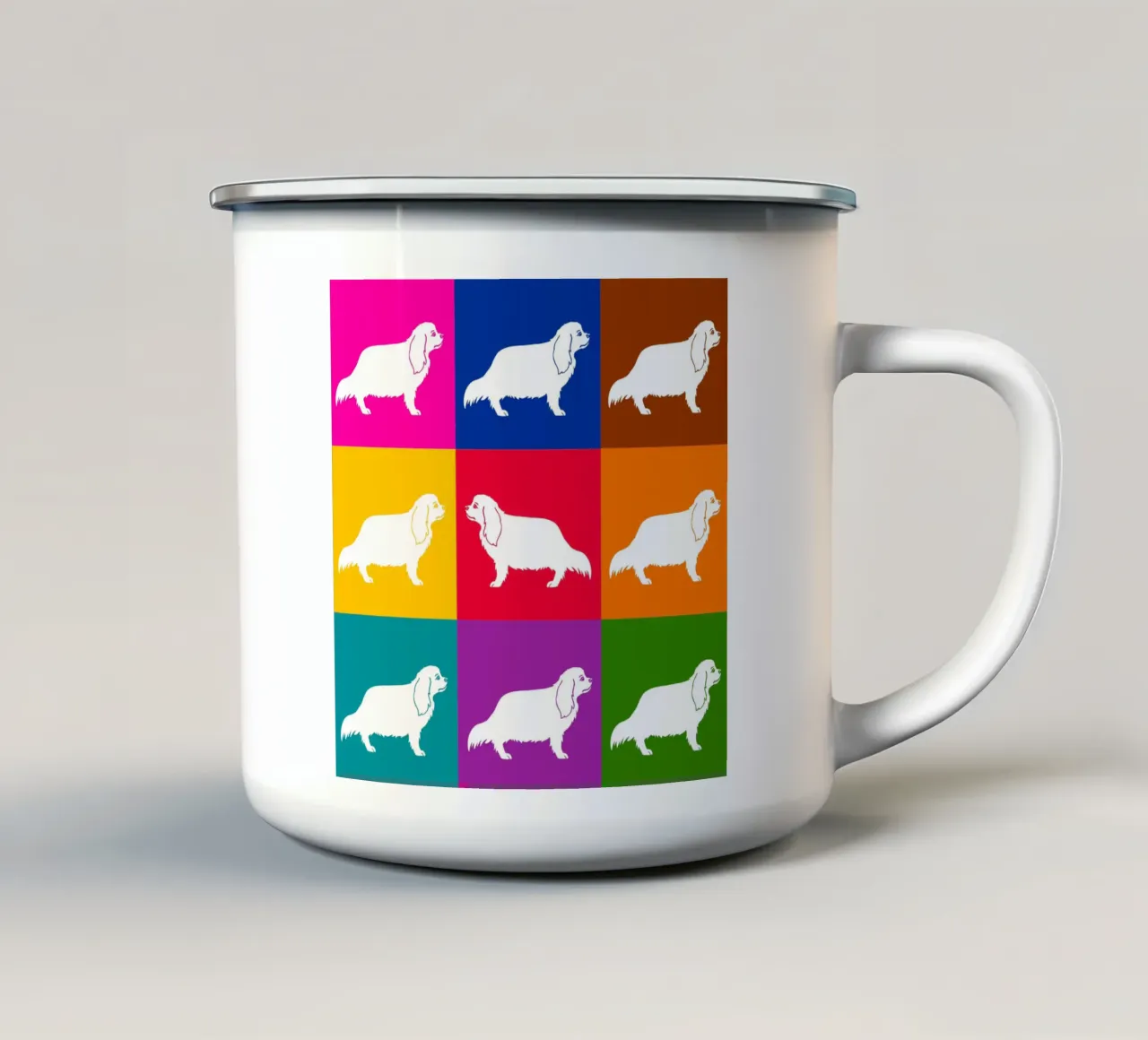 Cavalier King Charles tazza in smalto da Pop dogs