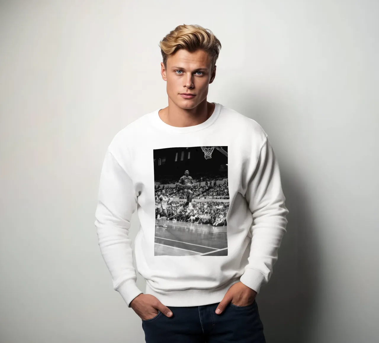 Michael Jordan in volo (1990) felpa da BLACK WITH WHITE