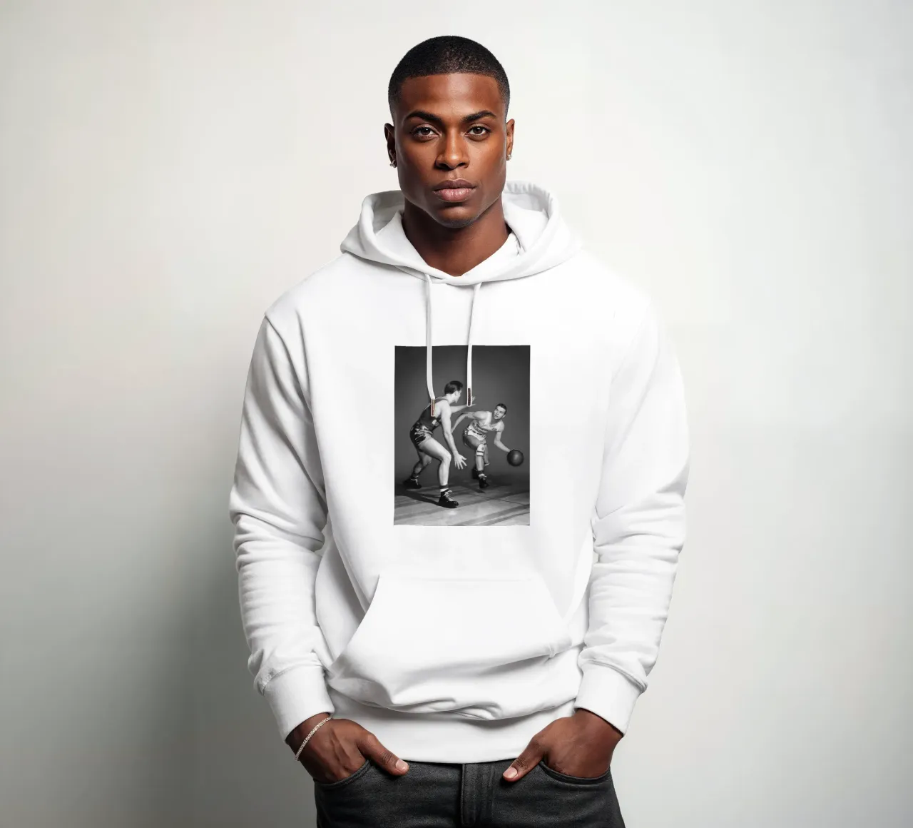 Ralph L Vaughn felpa con cappuccio da BLACK WITH WHITE