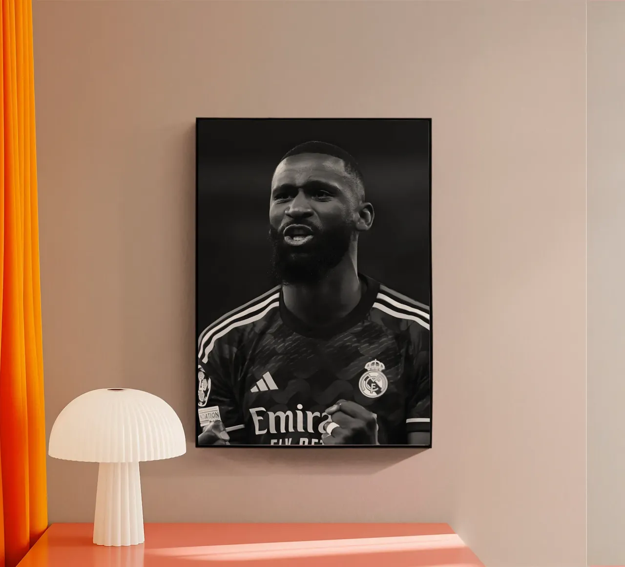 Antonio Rüdiger plexiglass da Black White Poster