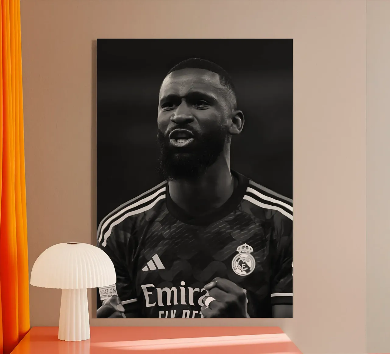 Antonio Rüdiger plexiglass da Black White Poster