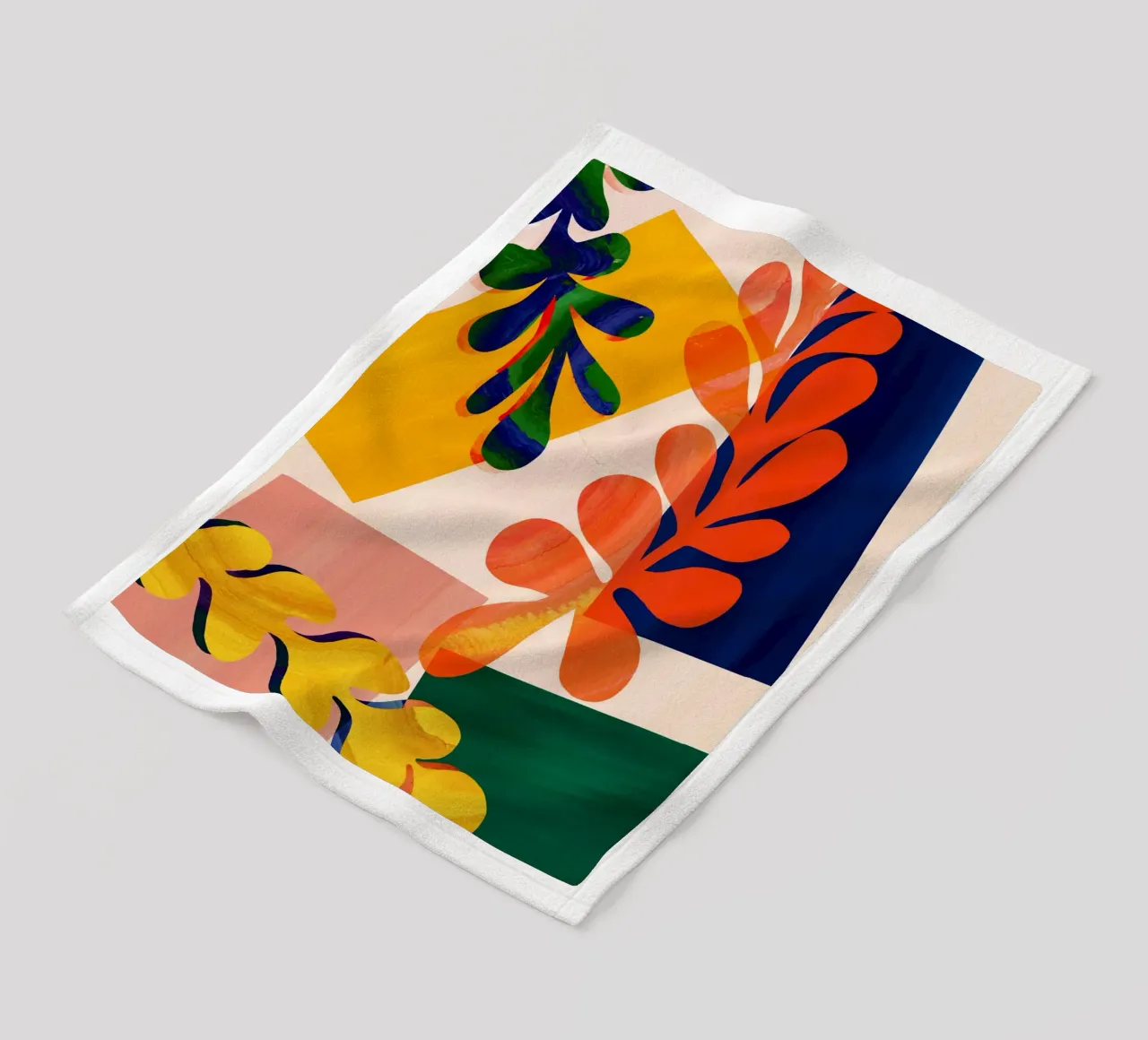 Kleurrijke abstracte bladeren fleecedeken van Violets Print House