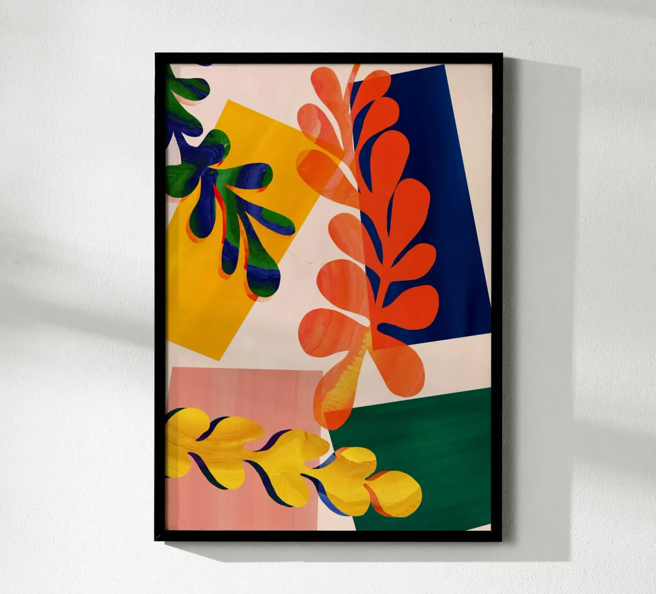 Stampa artistica di foglie astratte colorate poster da Violets Print House