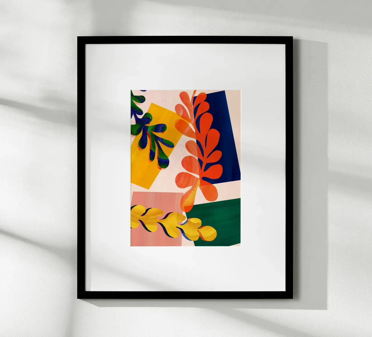 Colourful Abstract Leaf Art Print hahnemühle by Violets Print House