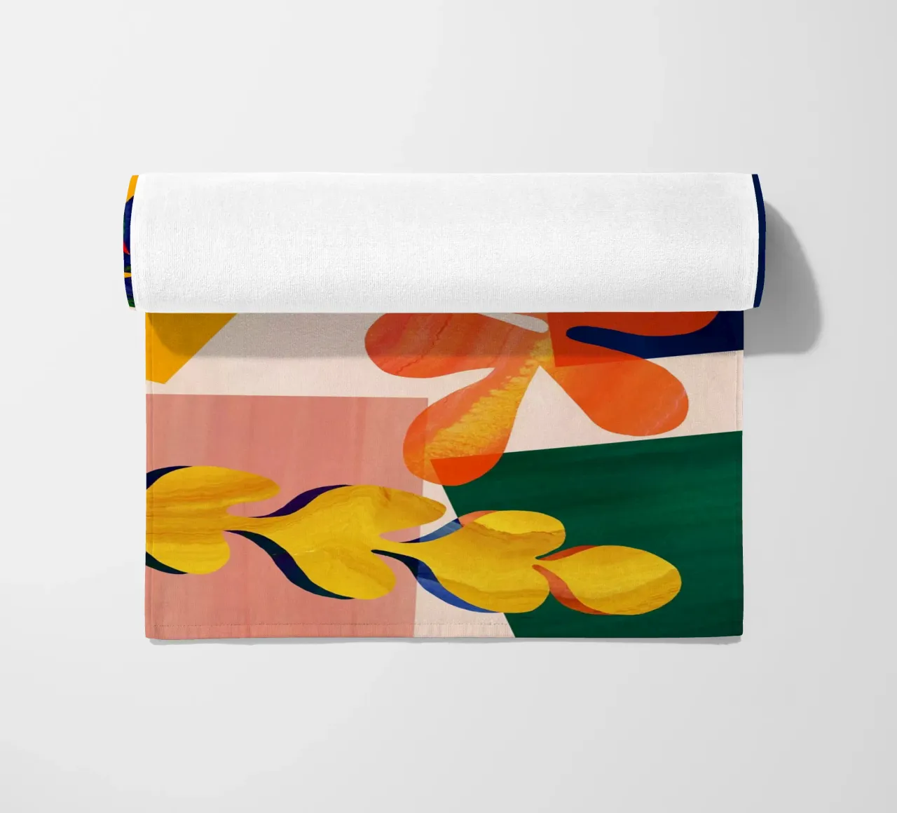 Colourful Abstract Leaf Art Print beach towel by Violets Print House