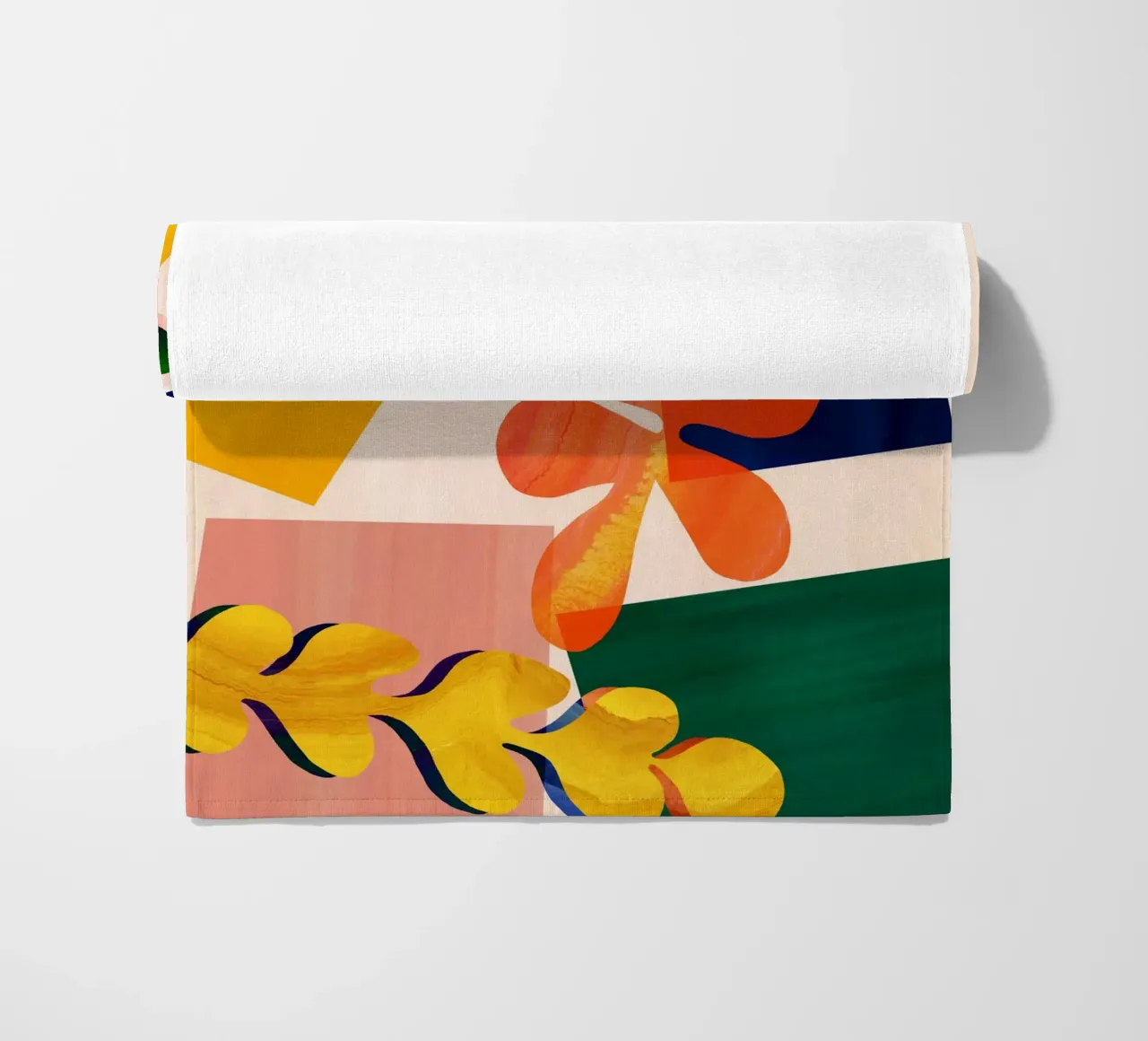 Colourful Abstract Leaf Art Print beach towel by Violets Print House