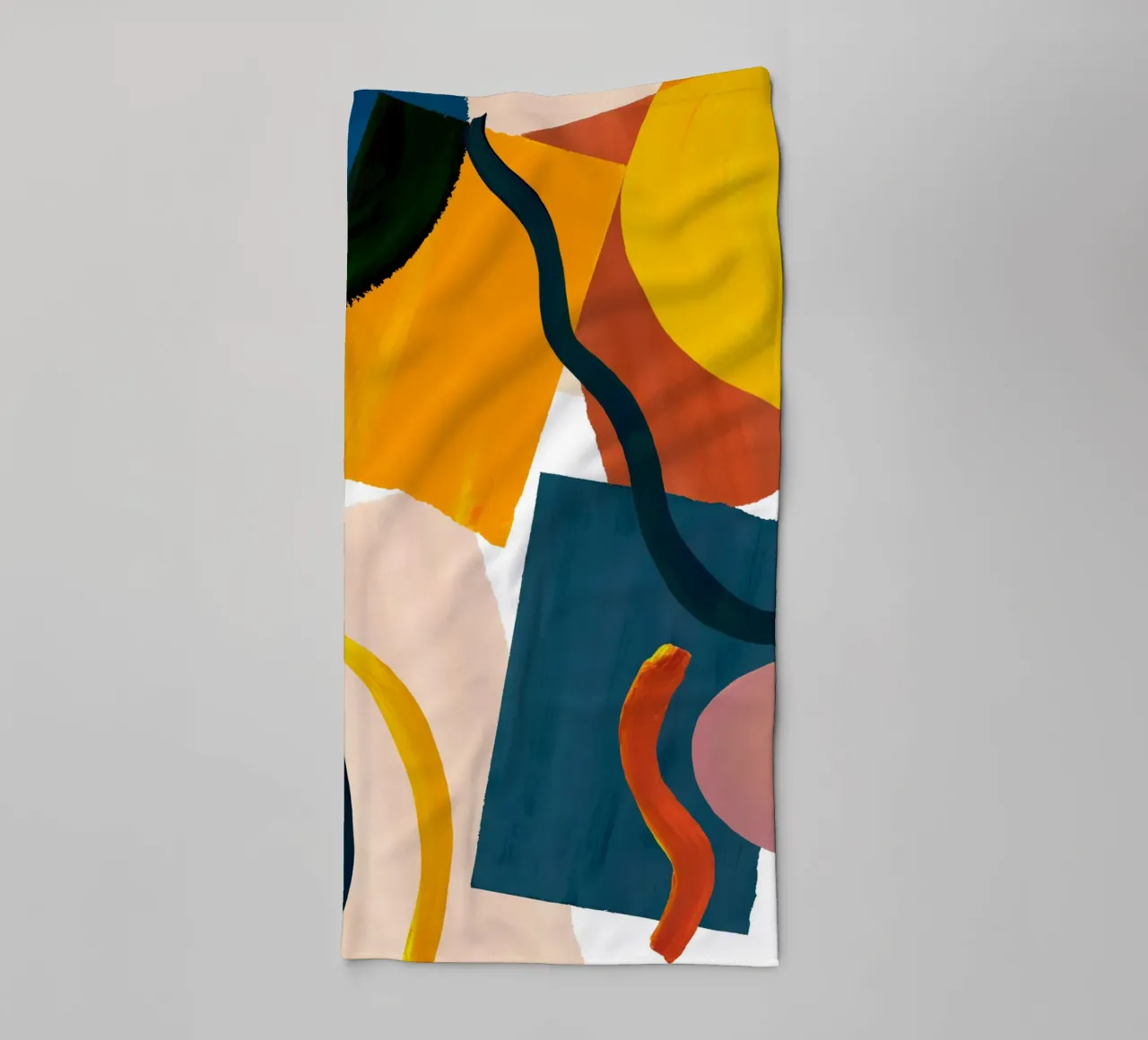 Oversized Retro Abstract Art Print towel by Violets Print House