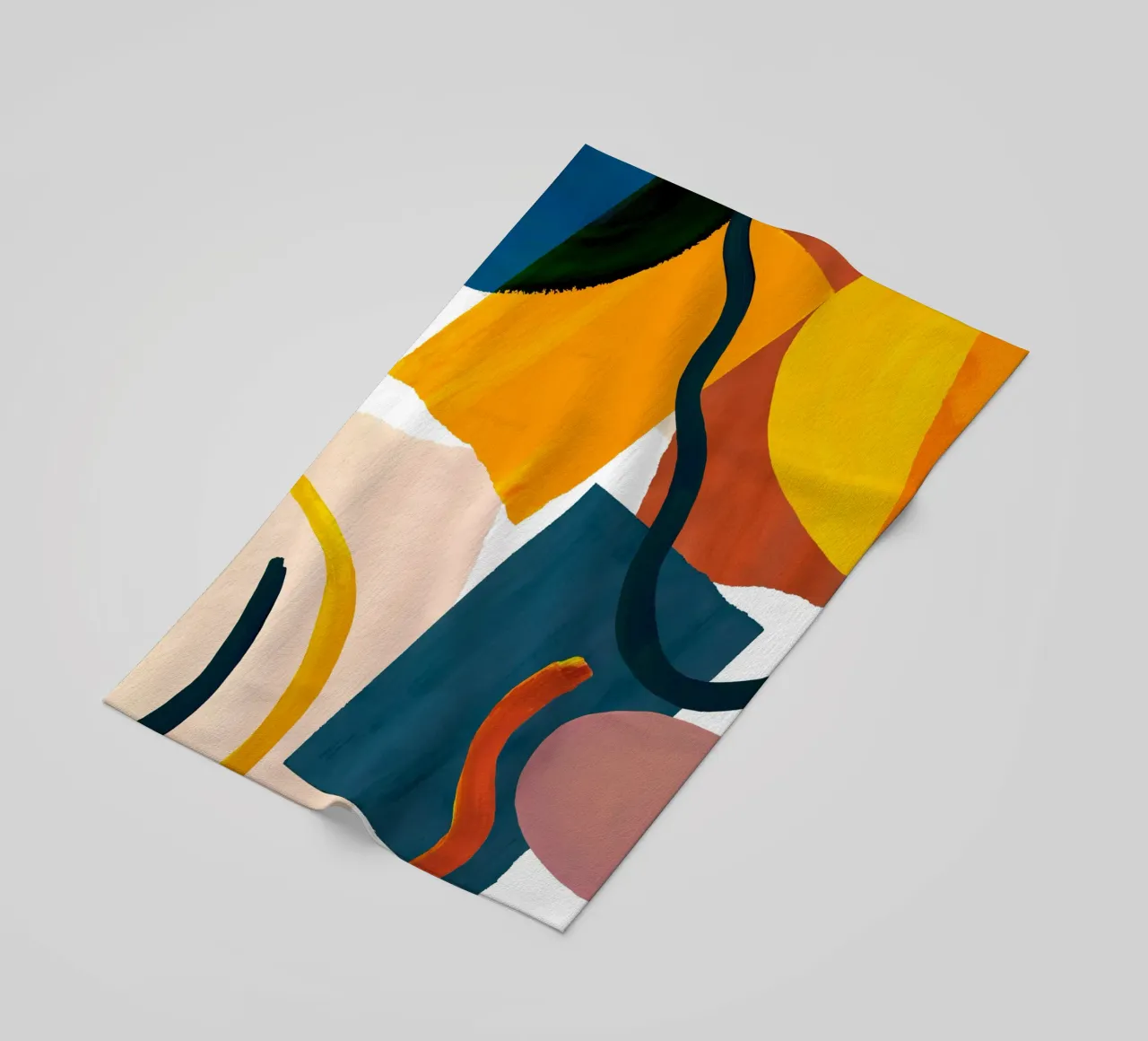 Überdimensionaler abstrakter Retro-Kunstdruck Strandtuch von Violets Print House