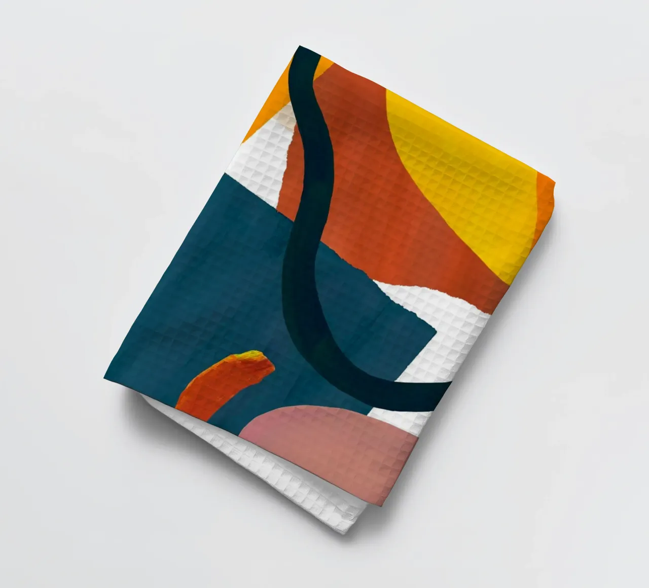 Oversized Retro Abstract Art Print tea towel by Violets Print House