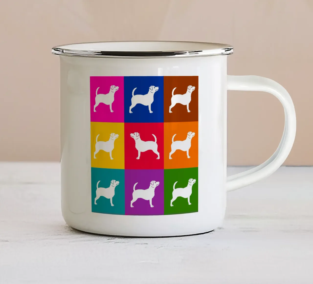 Jack Russell tazza in smalto da Pop dogs