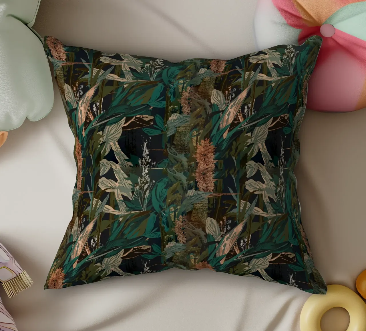 Dark Botanical Pattern cuscino da AzStore11