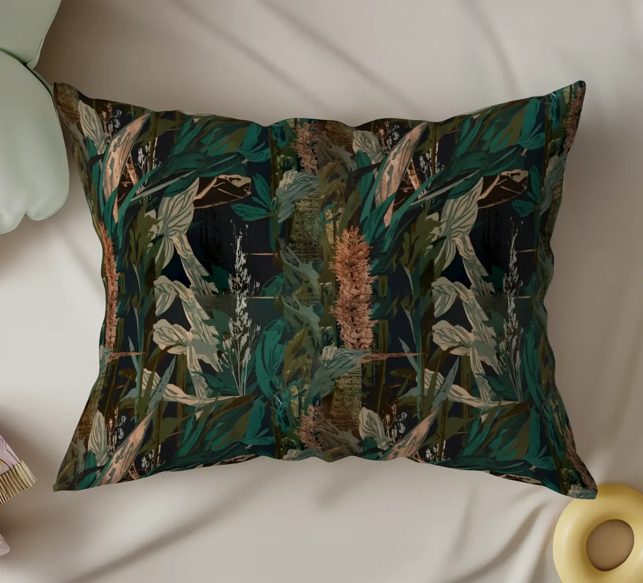 Dark Botanical Pattern cuscino da AzStore11