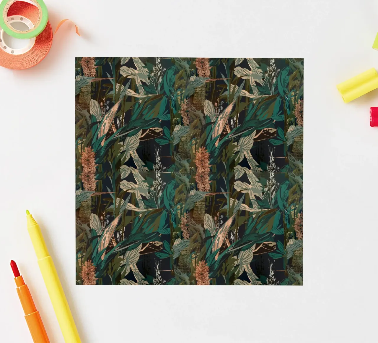 Dark Botanical Pattern adesivo da AzStore11