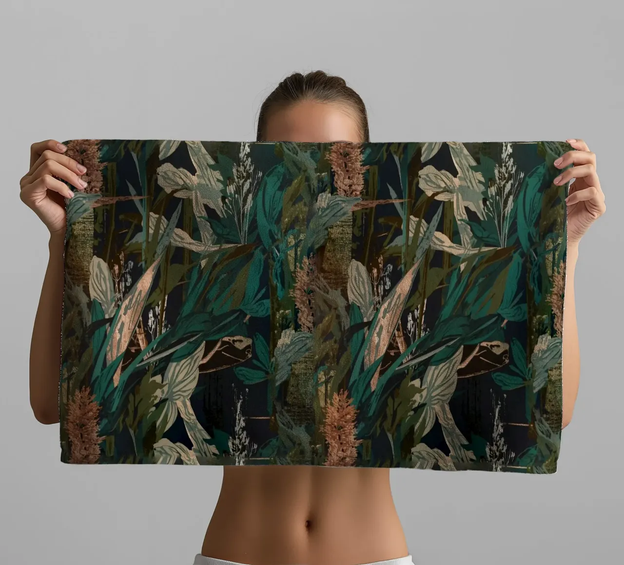 Dark Botanical Pattern towel by AzStore11