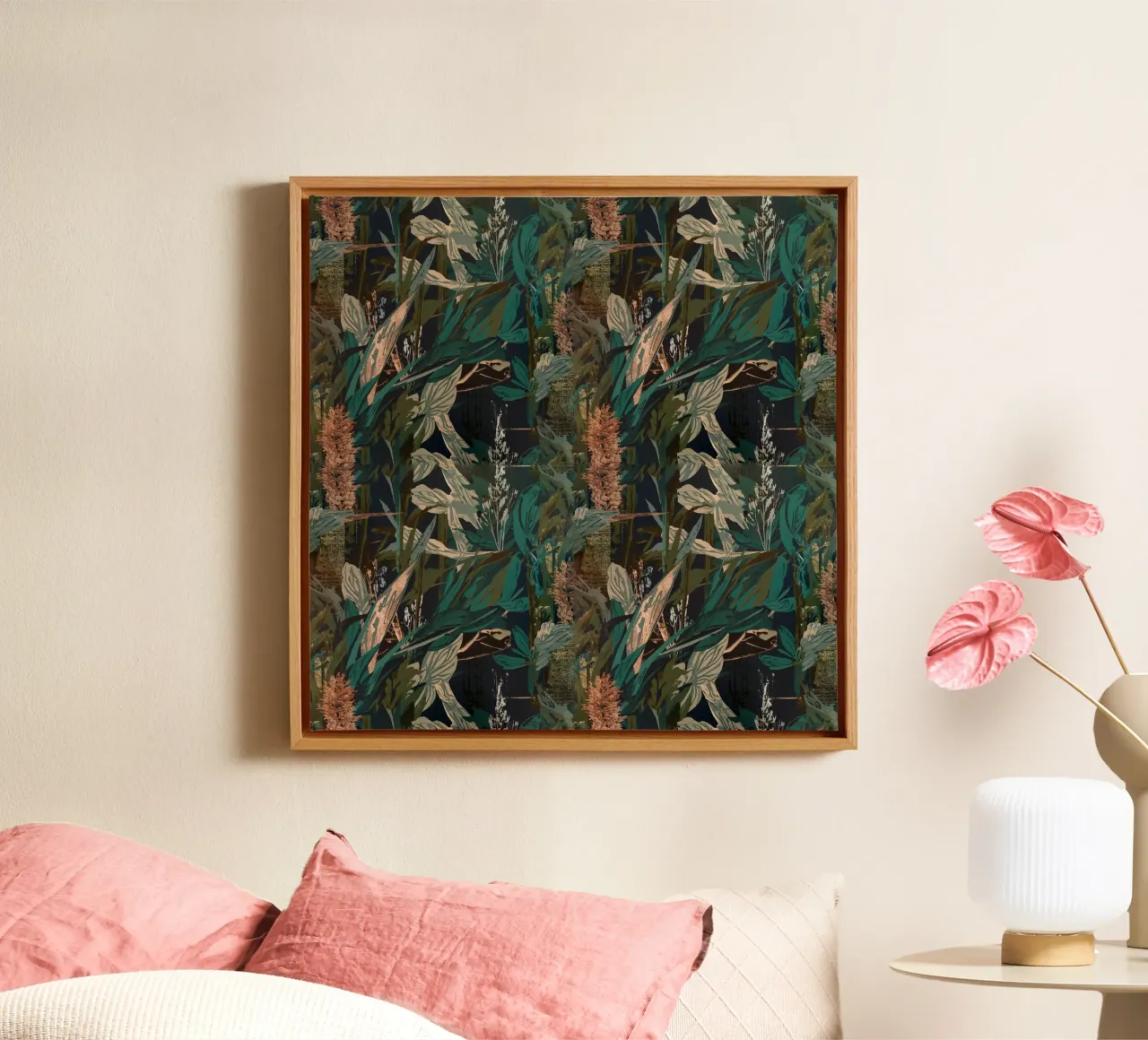 Dark Botanical Pattern tela da AzStore11