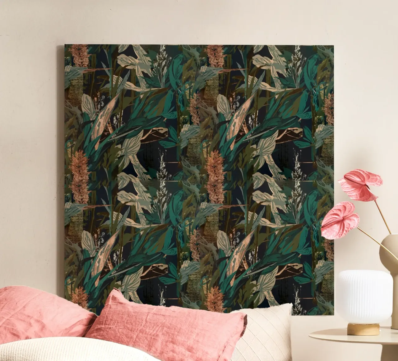 Dark Botanical Pattern tela da AzStore11