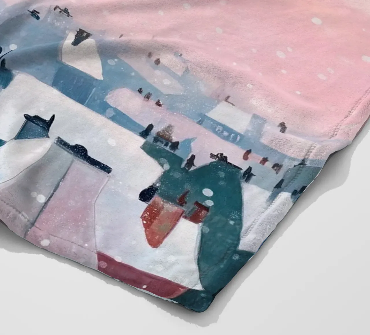 L'inverno a Parigi I tetti innevati e il bagliore della Torre Eiffel coperta in pile da Holiday Hearth Prints