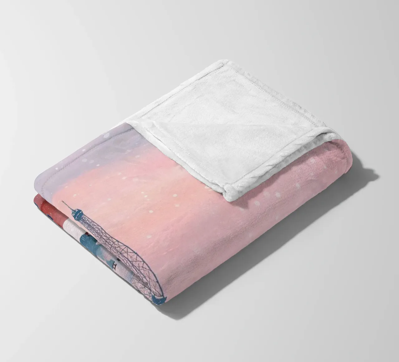 L'inverno a Parigi I tetti innevati e il bagliore della Torre Eiffel coperta in pile da Holiday Hearth Prints