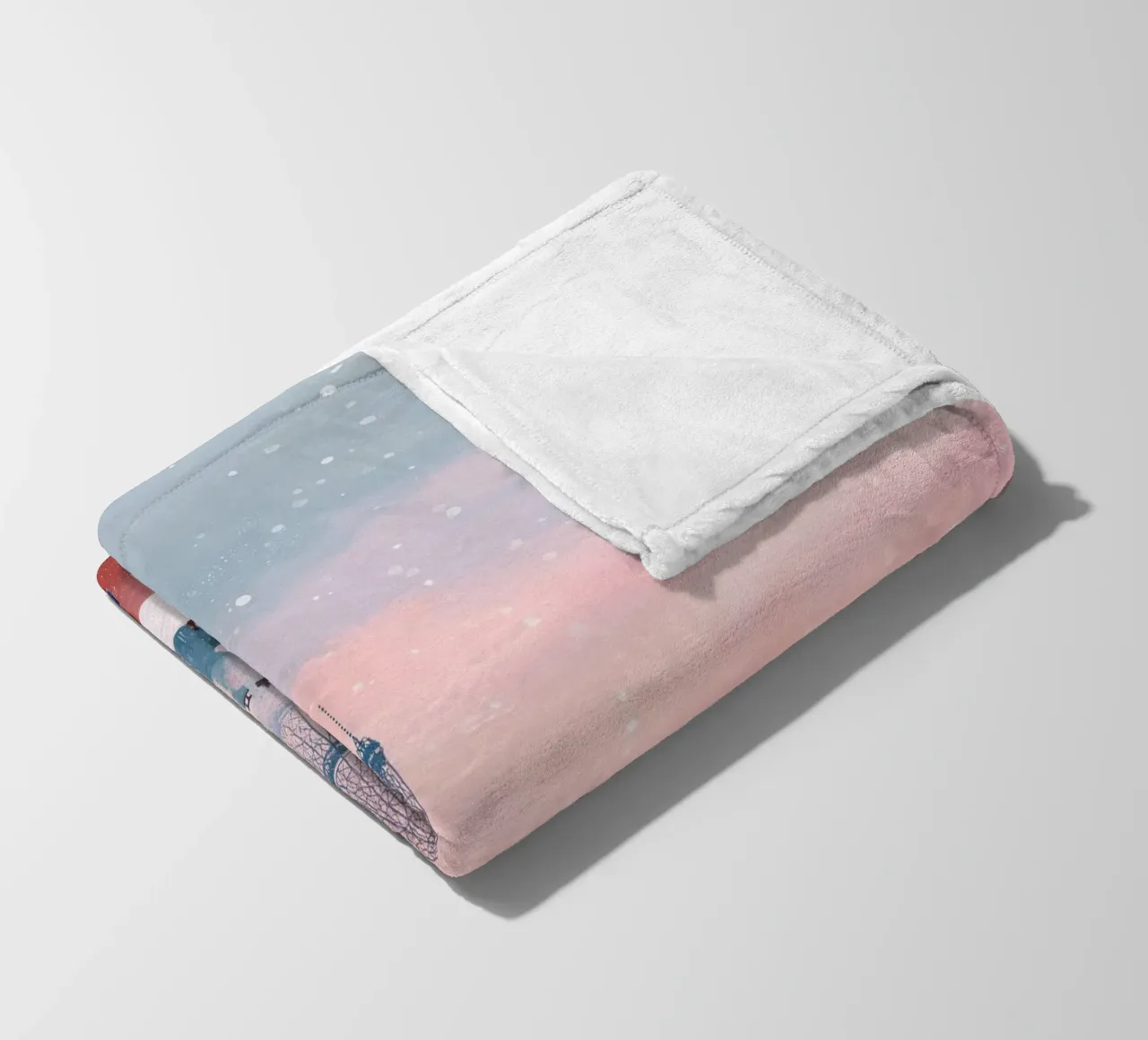 L'inverno a Parigi I tetti innevati e il bagliore della Torre Eiffel coperta in pile da Holiday Hearth Prints