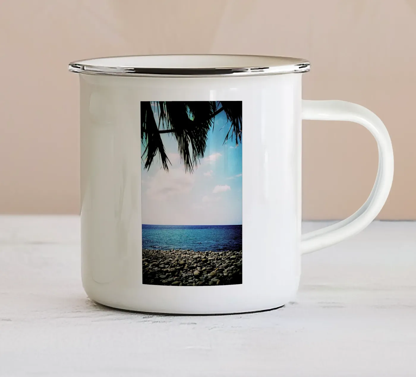 Canopy enamel mug by BLAEK Design Studio