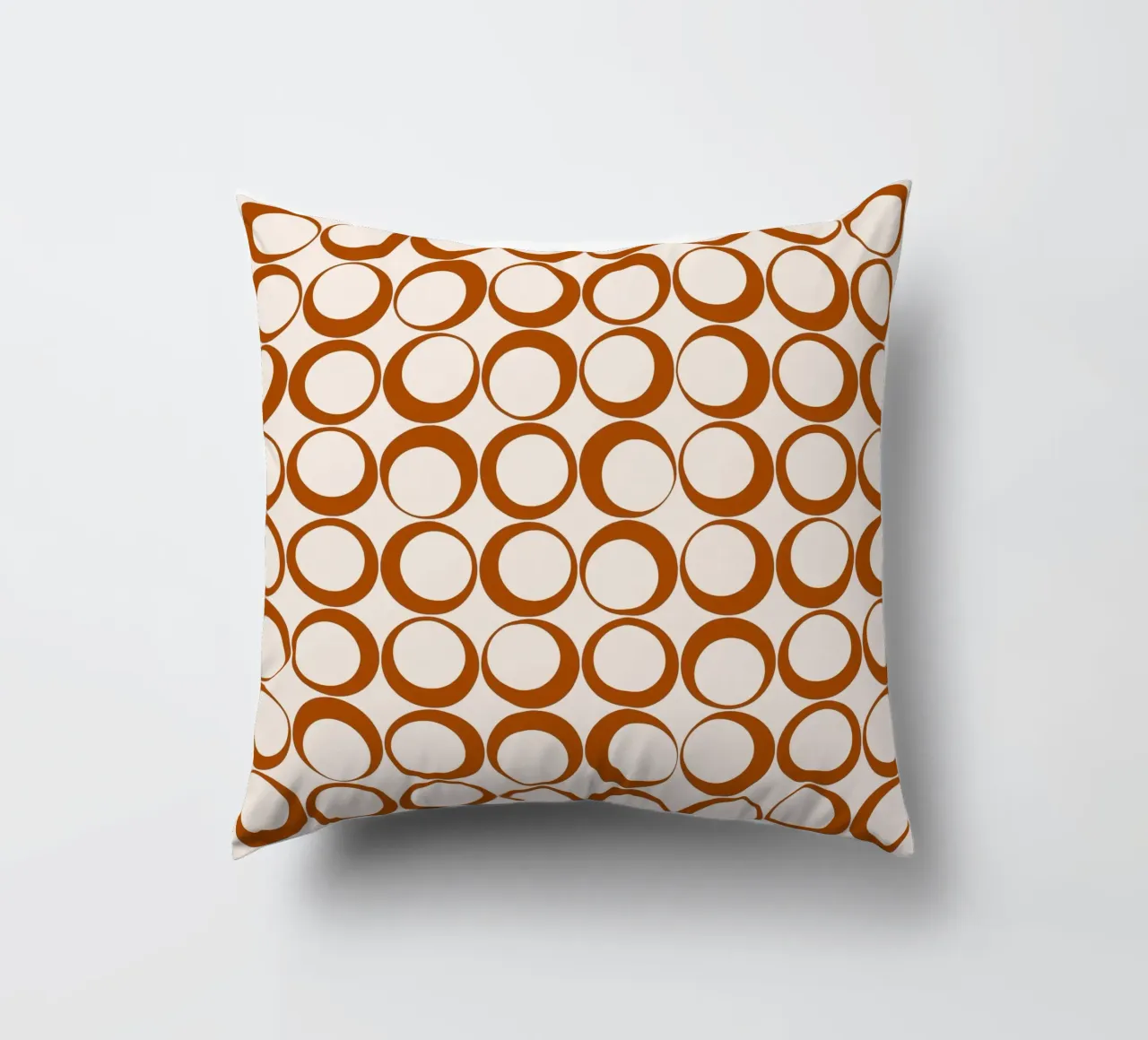 Vibrazioni nostalgiche dei loop retrò arancione bruciato cuscino da Timeless moderna