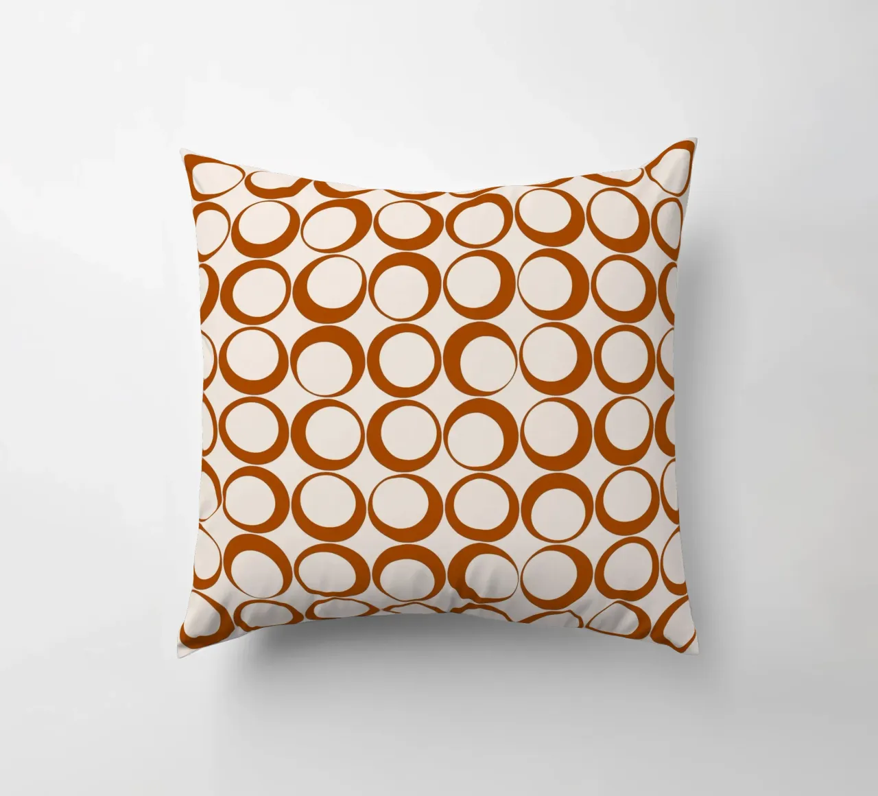 Vibrazioni nostalgiche dei loop retrò arancione bruciato cuscino da Timeless moderna