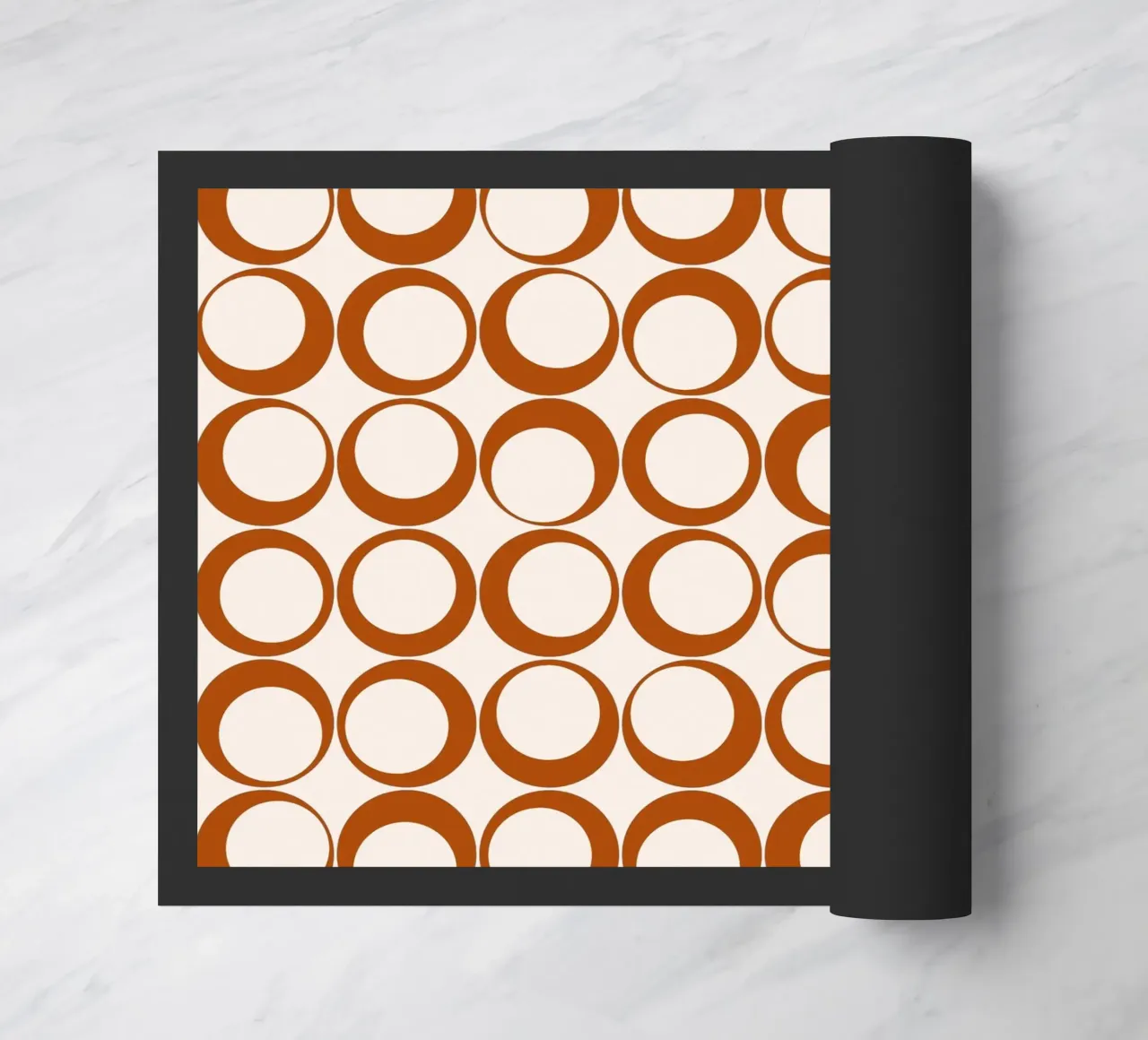 Vibrazioni nostalgiche dei loop retrò arancione bruciato zerbino da Timeless moderna