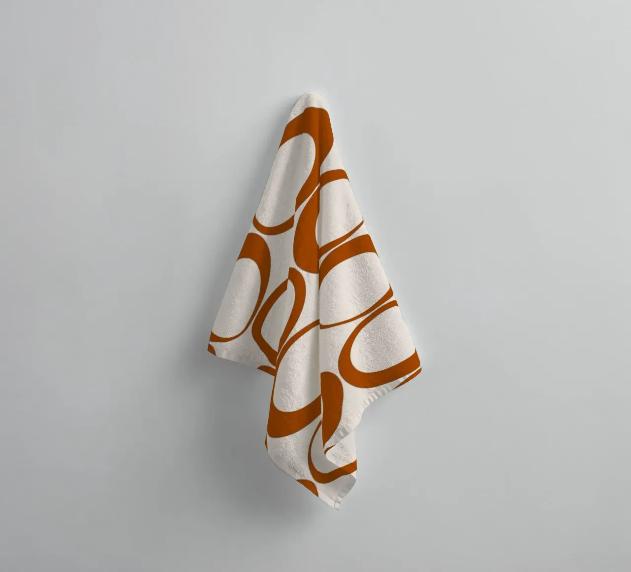 Vibrazioni nostalgiche dei loop retrò arancione bruciato asciugamano da bagno da Timeless moderna