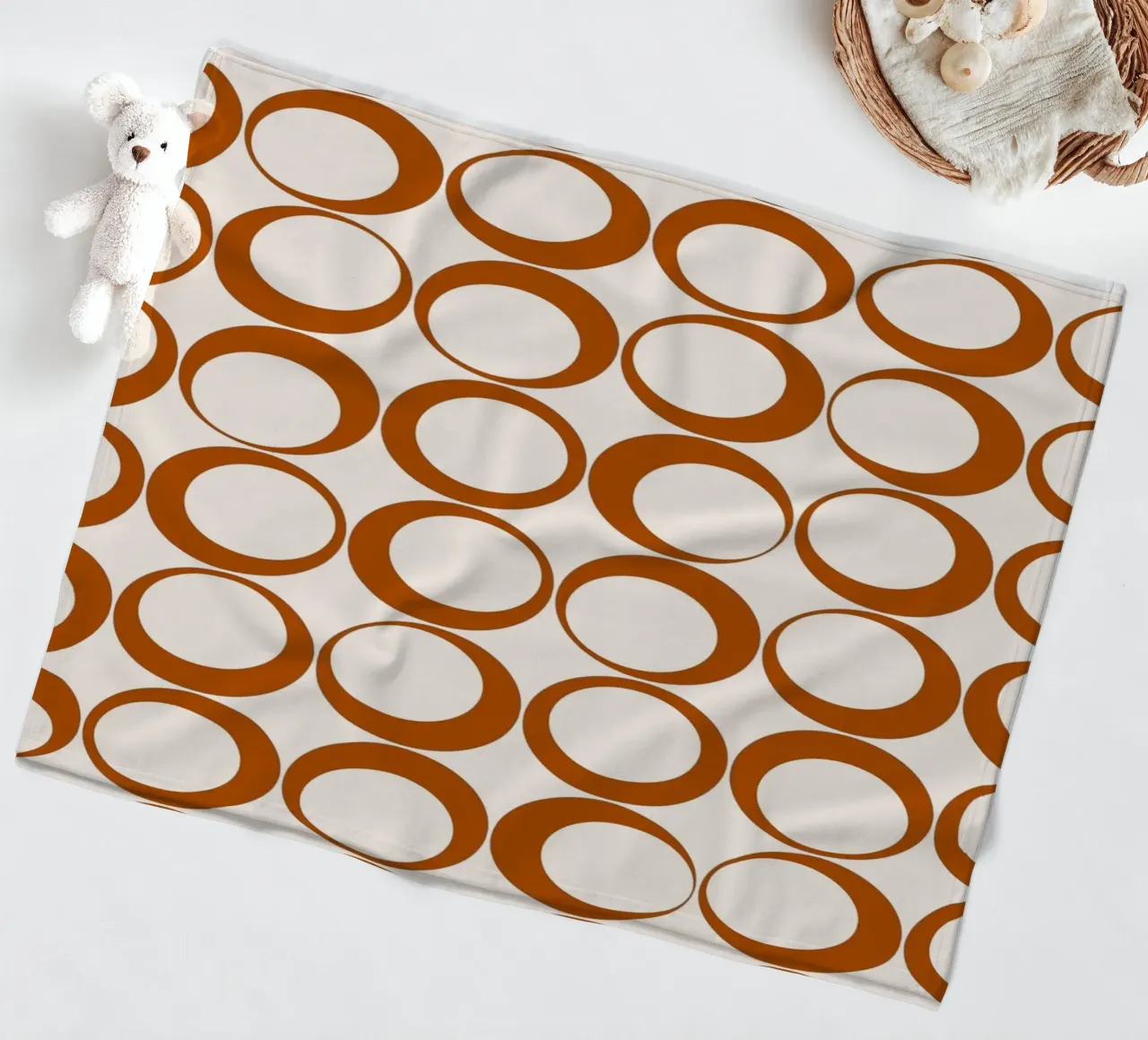 Vibrazioni nostalgiche dei loop retrò arancione bruciato coperta in pile da Timeless moderna