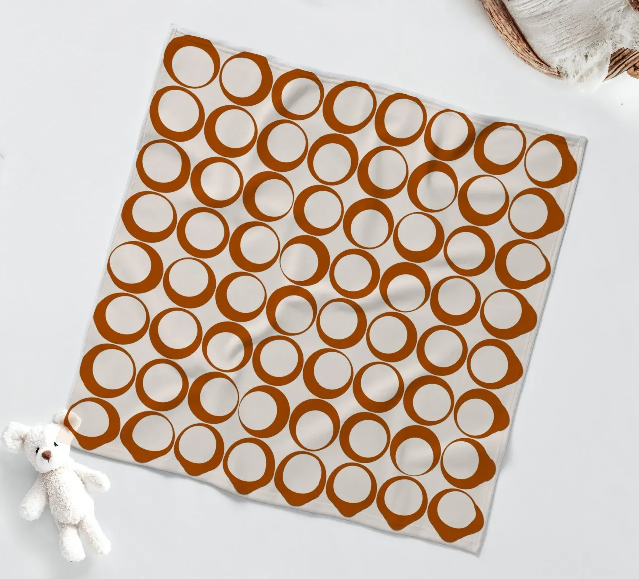 Vibrazioni nostalgiche dei loop retrò arancione bruciato coperta in pile da Timeless moderna