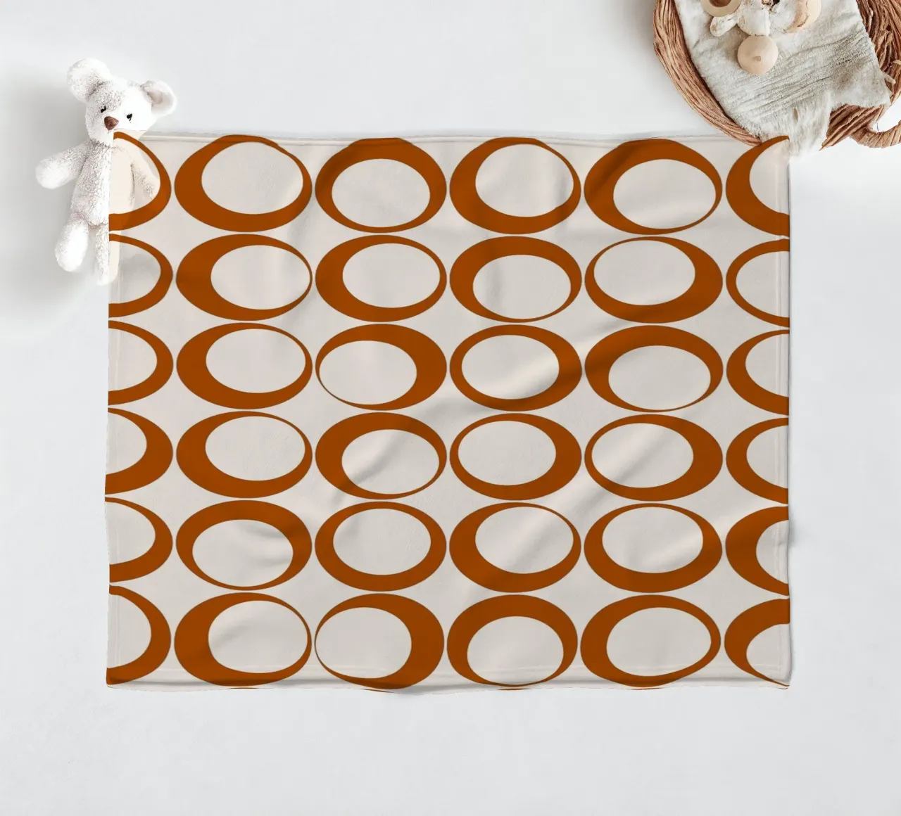 Vibrazioni nostalgiche dei loop retrò arancione bruciato coperta in pile da Timeless moderna