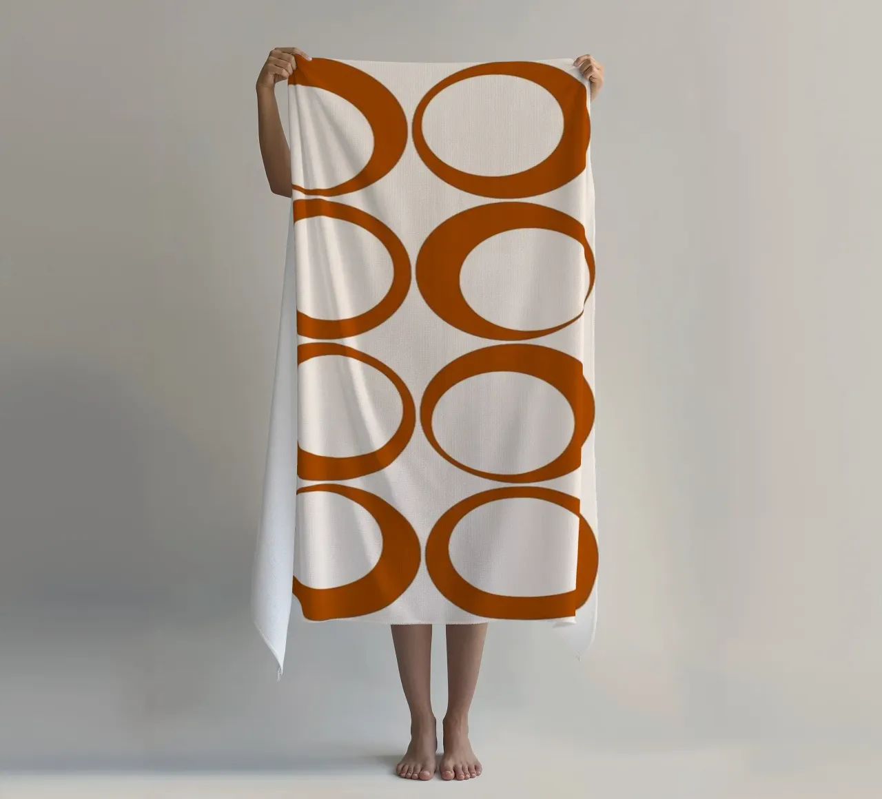 Vibrazioni nostalgiche dei loop retrò arancione bruciato telo mare da Timeless moderna