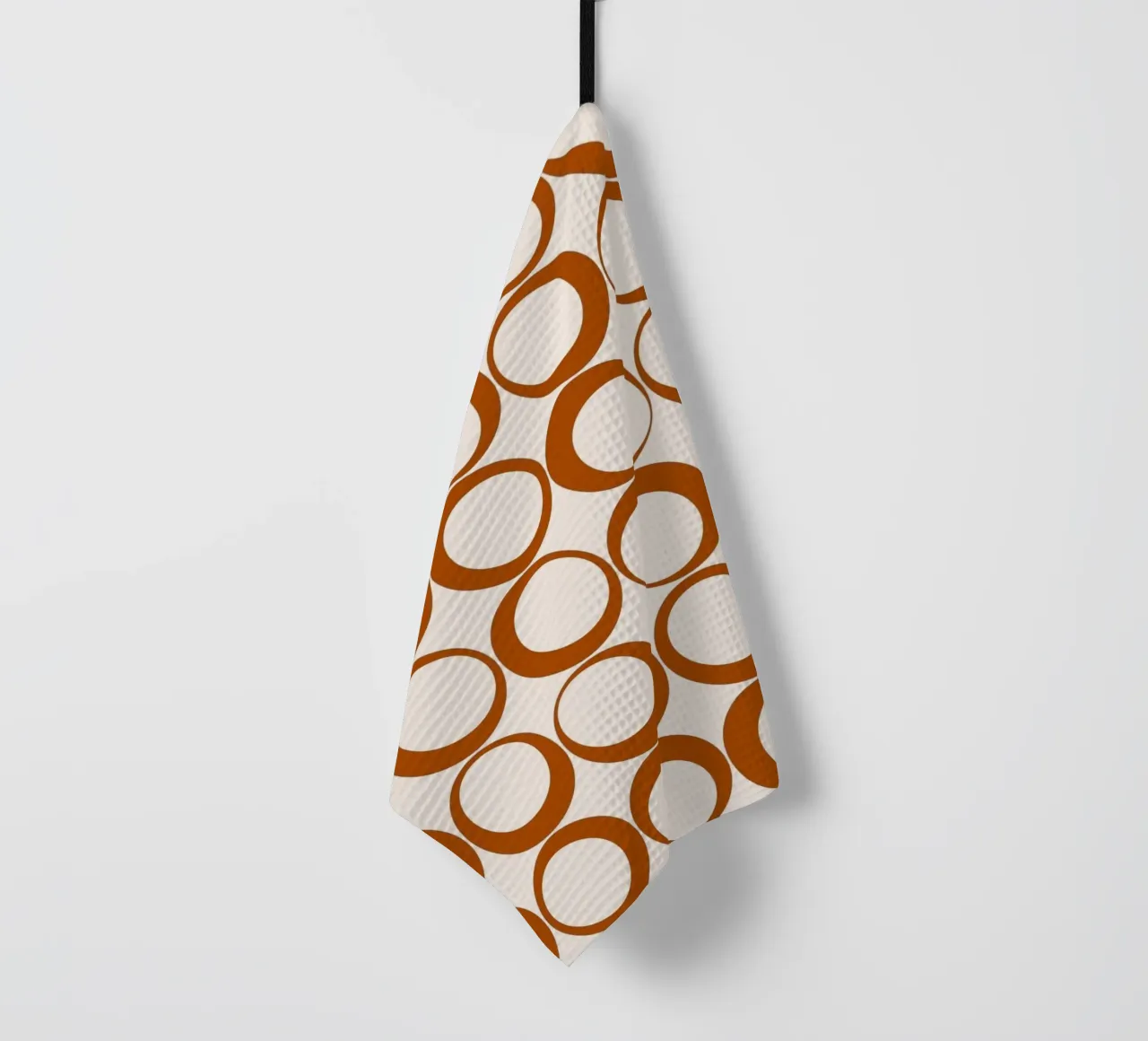 Vibrazioni nostalgiche dei loop retrò arancione bruciato canovaccio da cucina da Timeless moderna