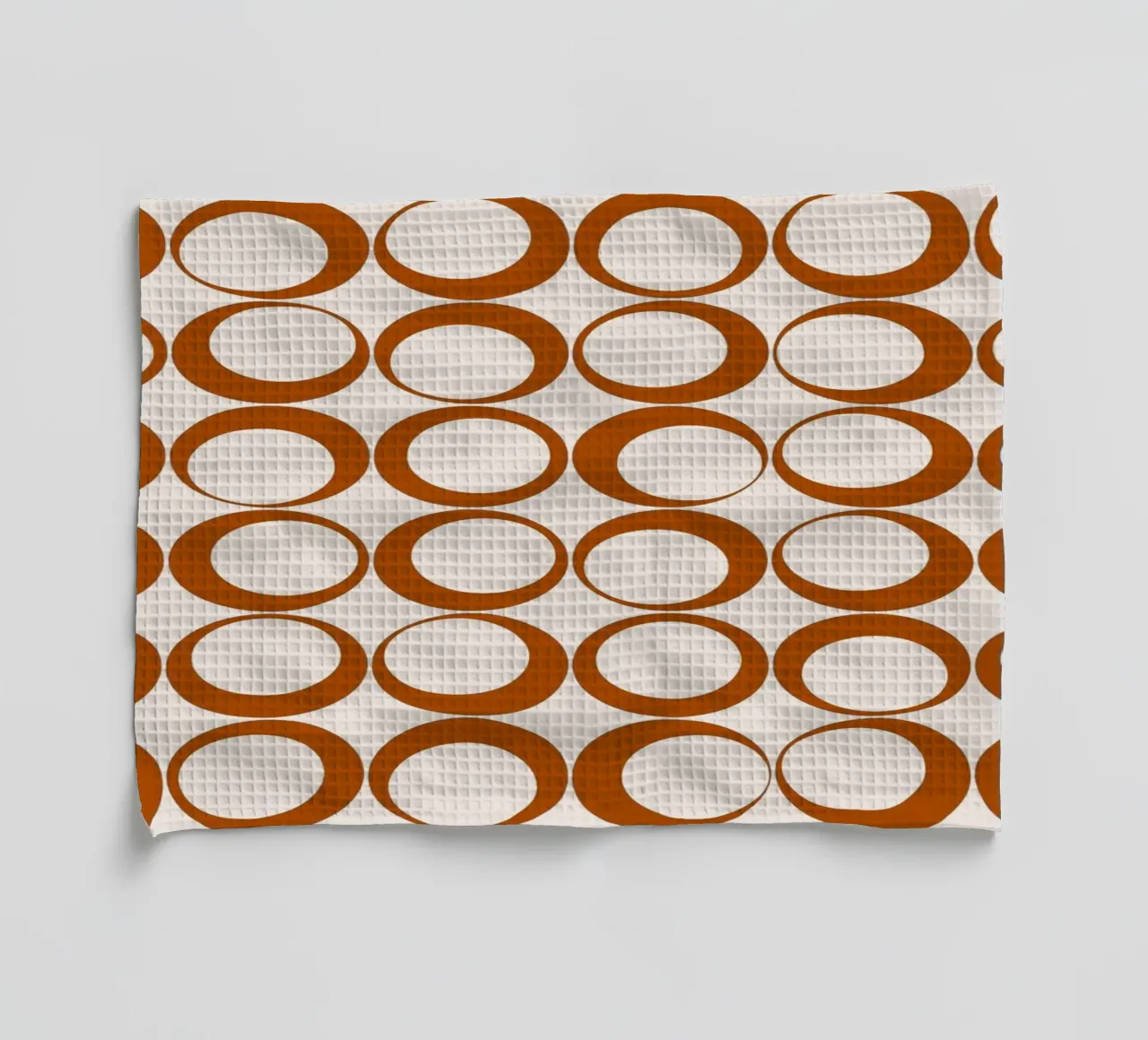 Vibrazioni nostalgiche dei loop retrò arancione bruciato canovaccio da cucina da Timeless moderna