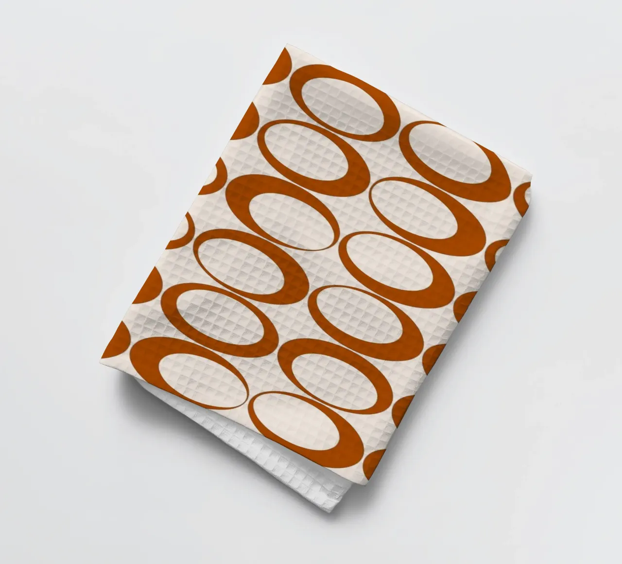 Vibrazioni nostalgiche dei loop retrò arancione bruciato canovaccio da cucina da Timeless moderna