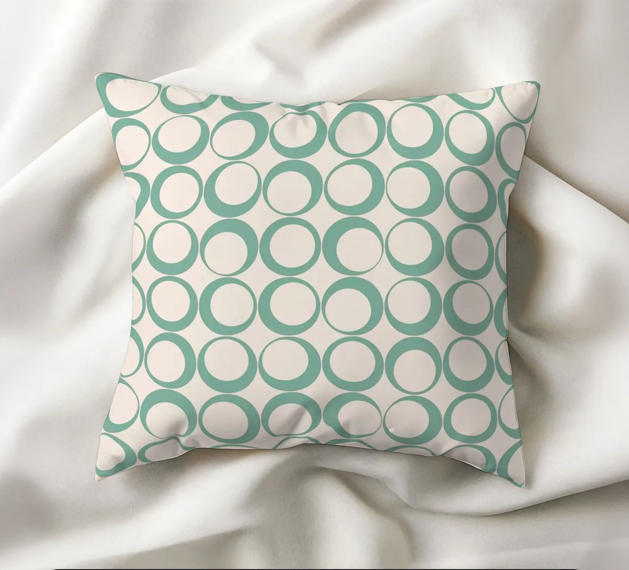 Blu menta Retro Loops Vibe nostalgico cuscino da Timeless moderna