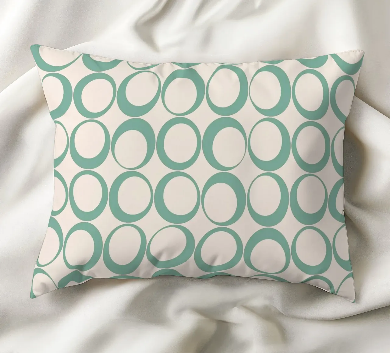 Blu menta Retro Loops Vibe nostalgico cuscino da Timeless moderna