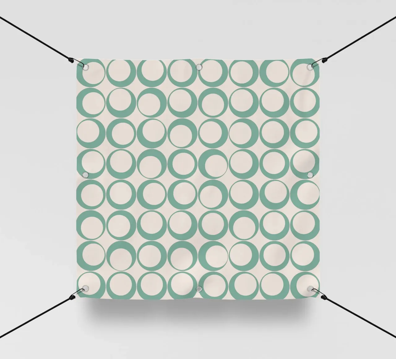 Blu menta Retro Loops Vibe nostalgico telo in pvc da Timeless moderna